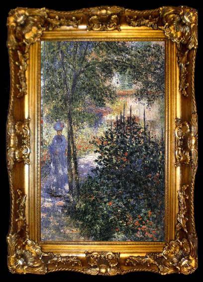 framed  Claude Monet Blue Shadows Camille in the Garden at Argenteuil, ta009-2